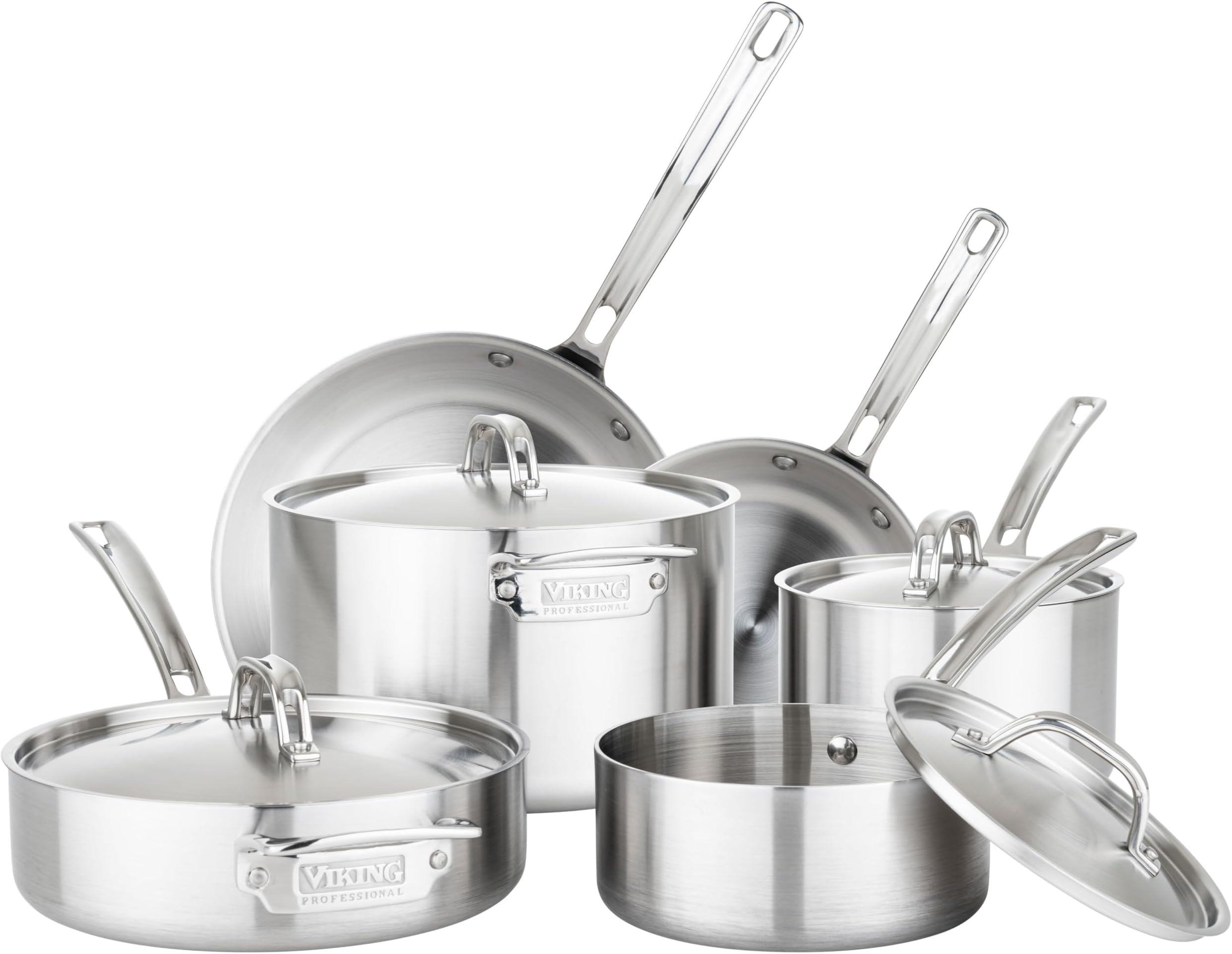 VikingProfessional 5-Ply Stainless Steel Cookware Set, 10 Piece
