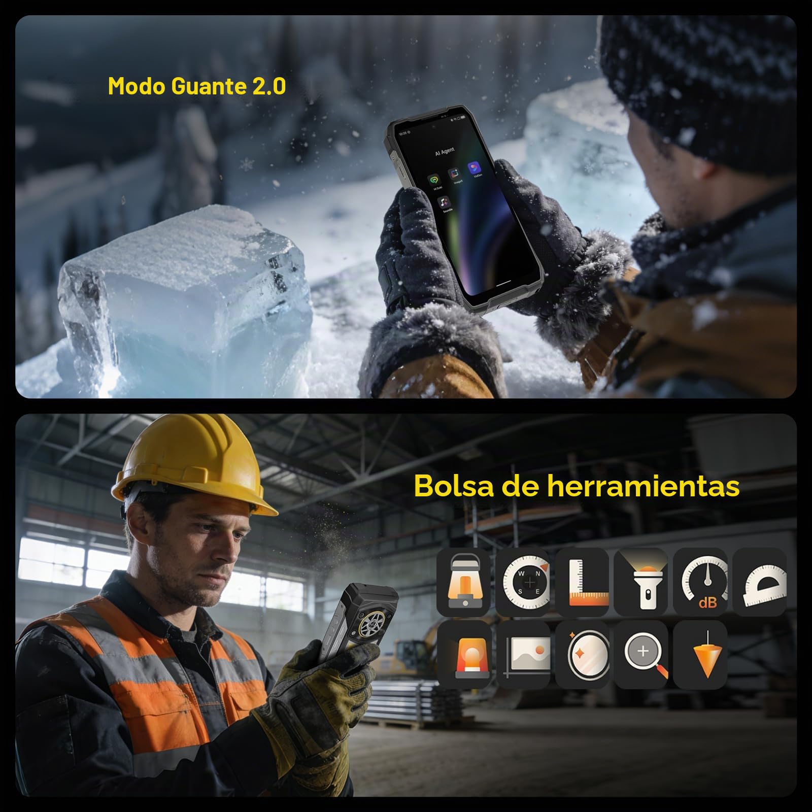 Blackview ROCK 5 Android 16 Movil Irrompible, 20000mAh Movil Resistente, 48(12+36)GB+256GB/2TB Móvil Rugerizado, 108MP AI Cámara, 6.78" FHD+ Display 120Hz IP69K Impermeable, NFC/OTG/GPS/3Años Garantía