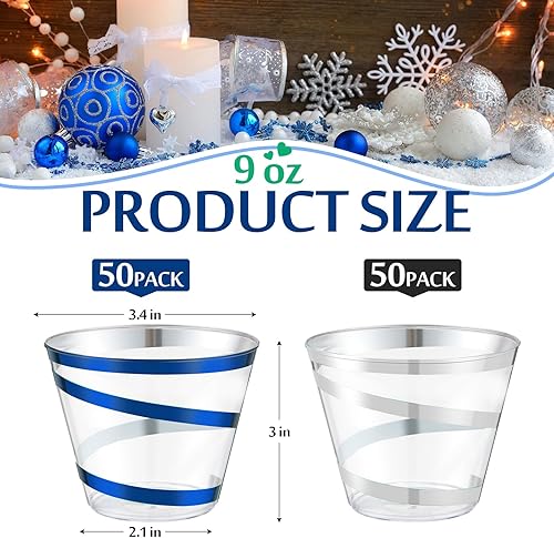 Vista 200 de Gejoy Vasos de plástico con borde de 9 onzas, vasos desechables para beber vino, vasos transparentes y elegantes de Halloween para suministros