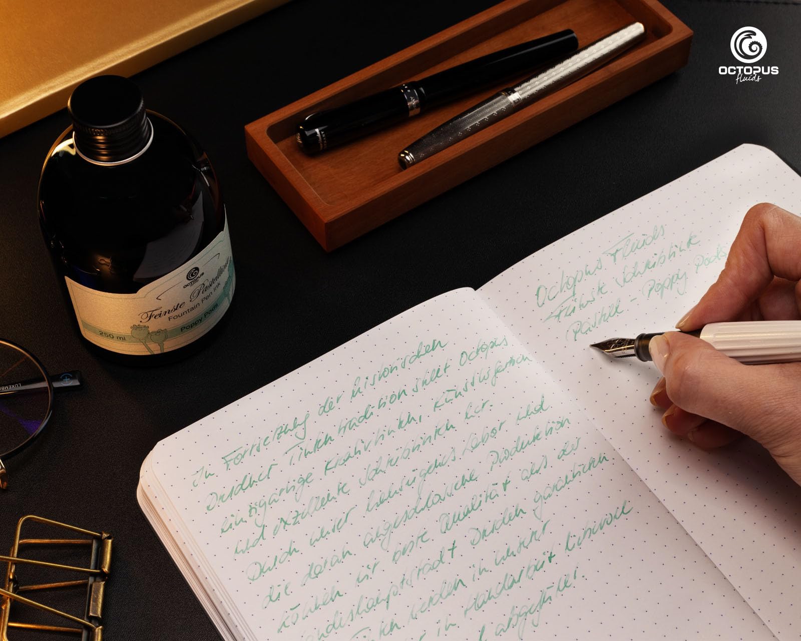 Encre Pour Stylo Plume Pastel Menthe Octopus - 30ml, Calligraphie Et écriture