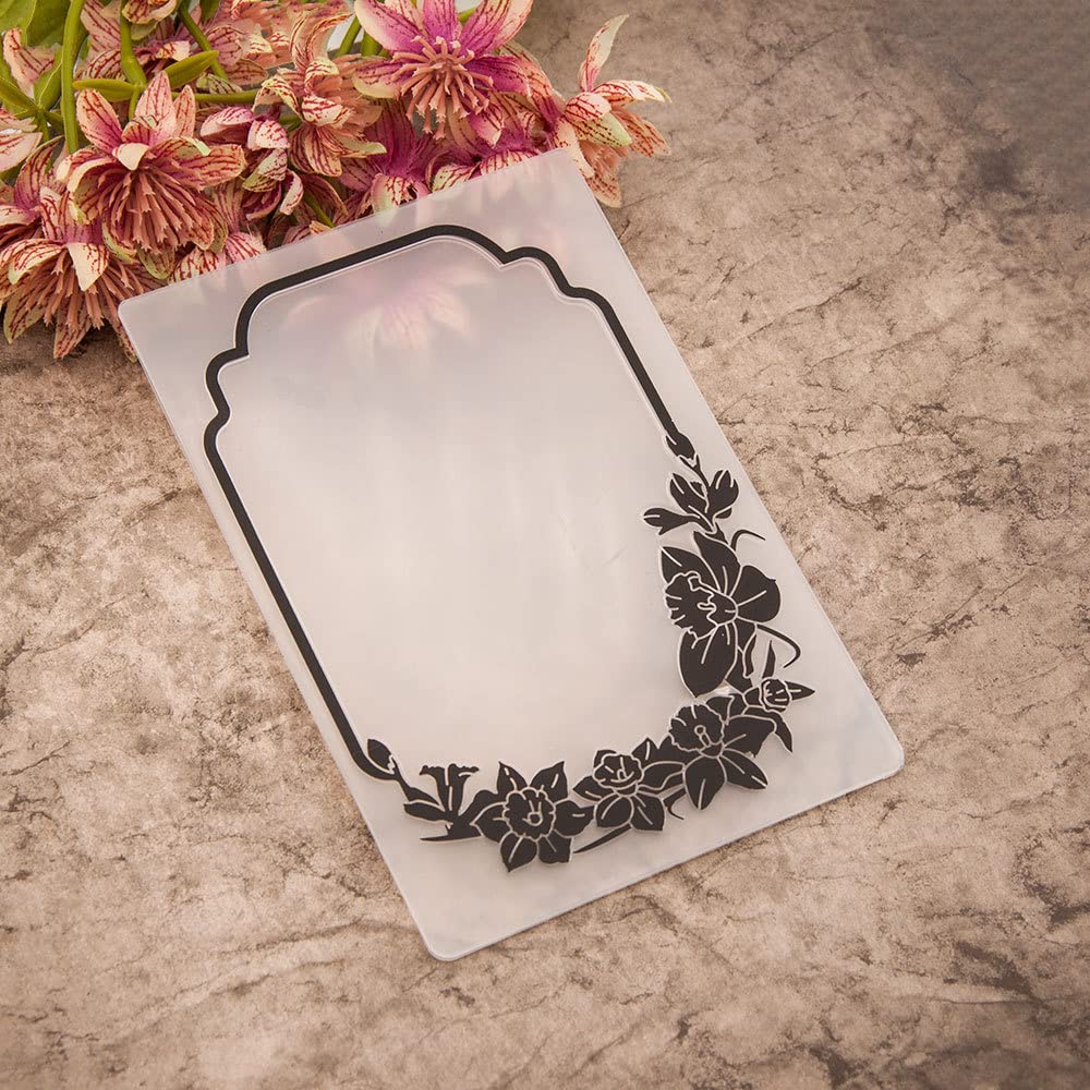 3D Embossing Map voor Kaarten Maken Kolibrie en Bloemen Plastic Embossing Map voor DIY Scrapbooking Vogel Bloemen Achtergrond Template voor Papier Crafting Handgemaakte Ambachten Kunst Supplies
