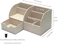 Vista 2 de UnionBasic Organizador de escritorio, Organizador de escritorio multifuncional de cuero para oficina, soporte para bolígrafos - Caja