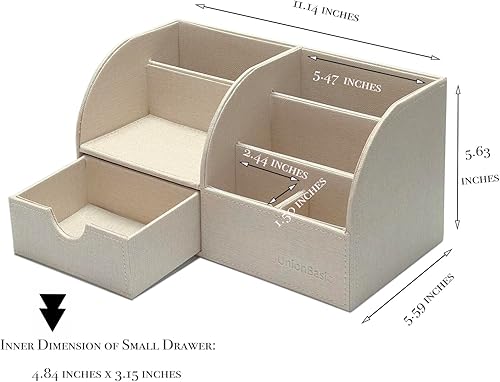 Miniatura 2 de UnionBasic Organizador de escritorio, Organizador de escritorio multifuncional de cuero para oficina, soporte para bolígrafos - Caja