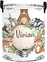 Vista 11 de Custom Cute Baby Elephant Laundry Hamper Personalized Laundry Basket with Name Storage Basket with Handle for Bathroom Living Room Bedroom