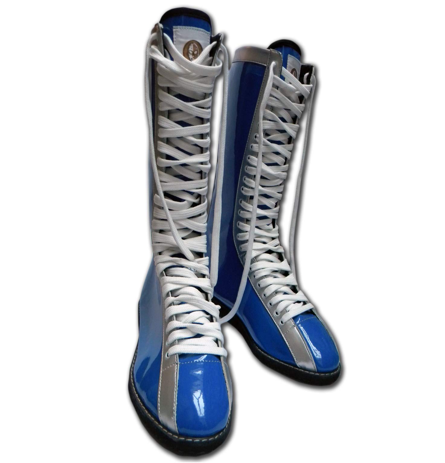 Luchadora Mexican Lucha Libre Wrestling Adult Size Wrestler Boots Blue Silver