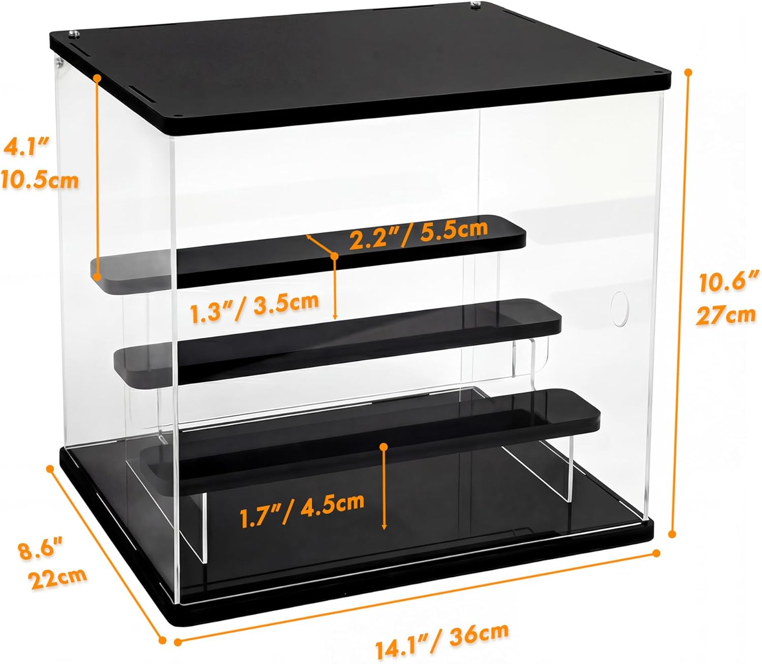 Acrylic Display Case with LED Color Lights for Collectibles: 4 Tier Clear Adjustable RGB Light Storage Display Box Showcase - Dustproof Organizer Showcase Display Box for Lego Action Figures Pop Mart