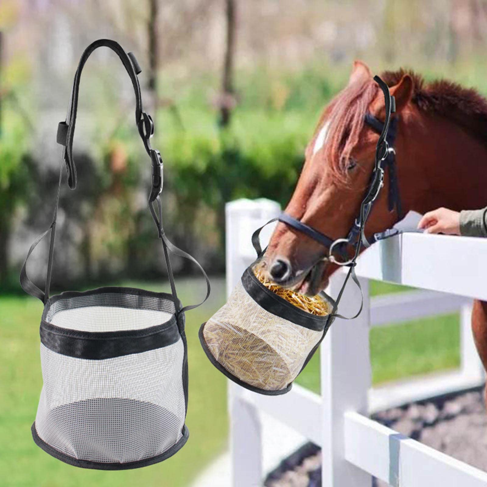 Horse Feed Bag, Mesh Feed Bag Spill Proof Design Reinforced Design