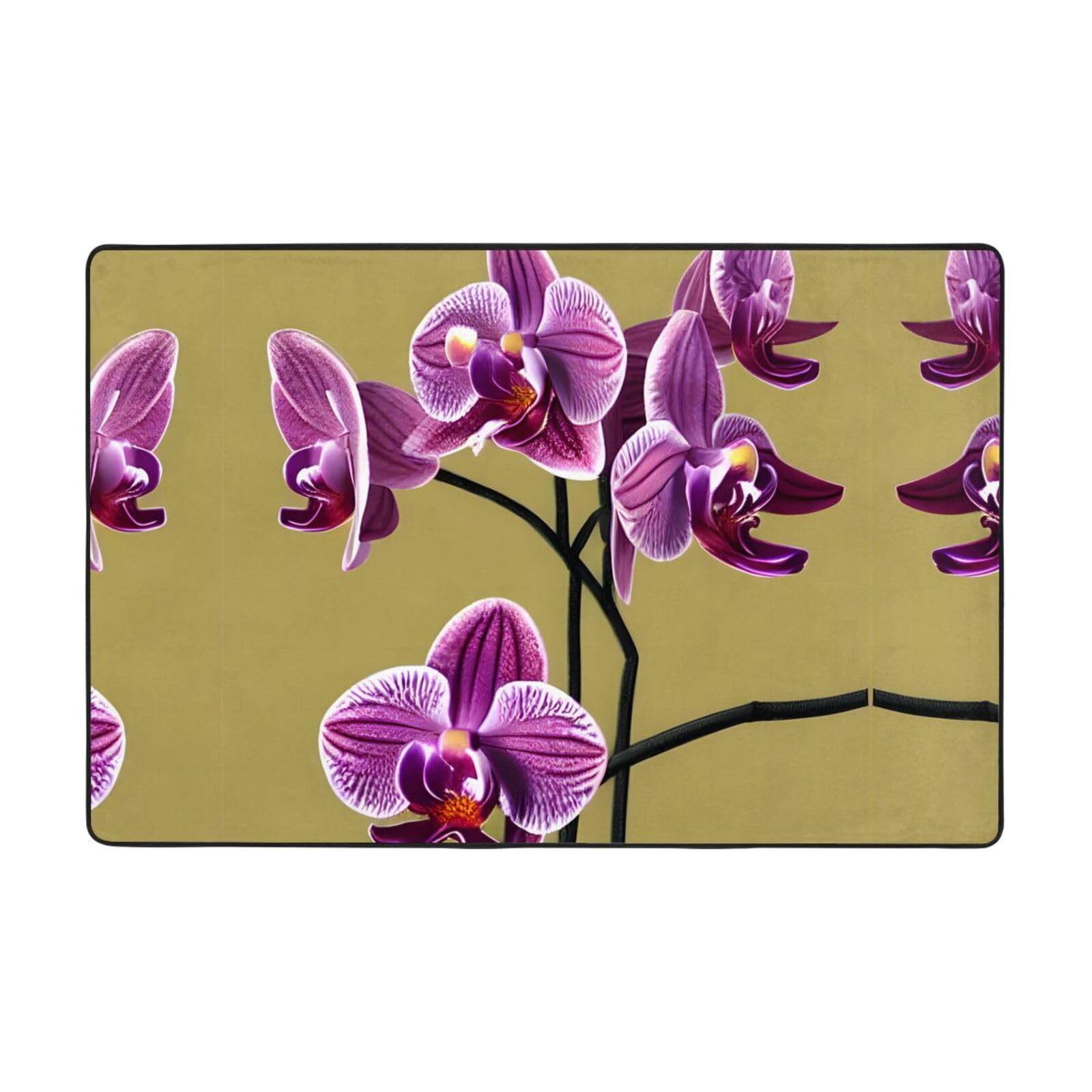 Tapis de sol en flanelle ultra absorbant imprimé orchidées