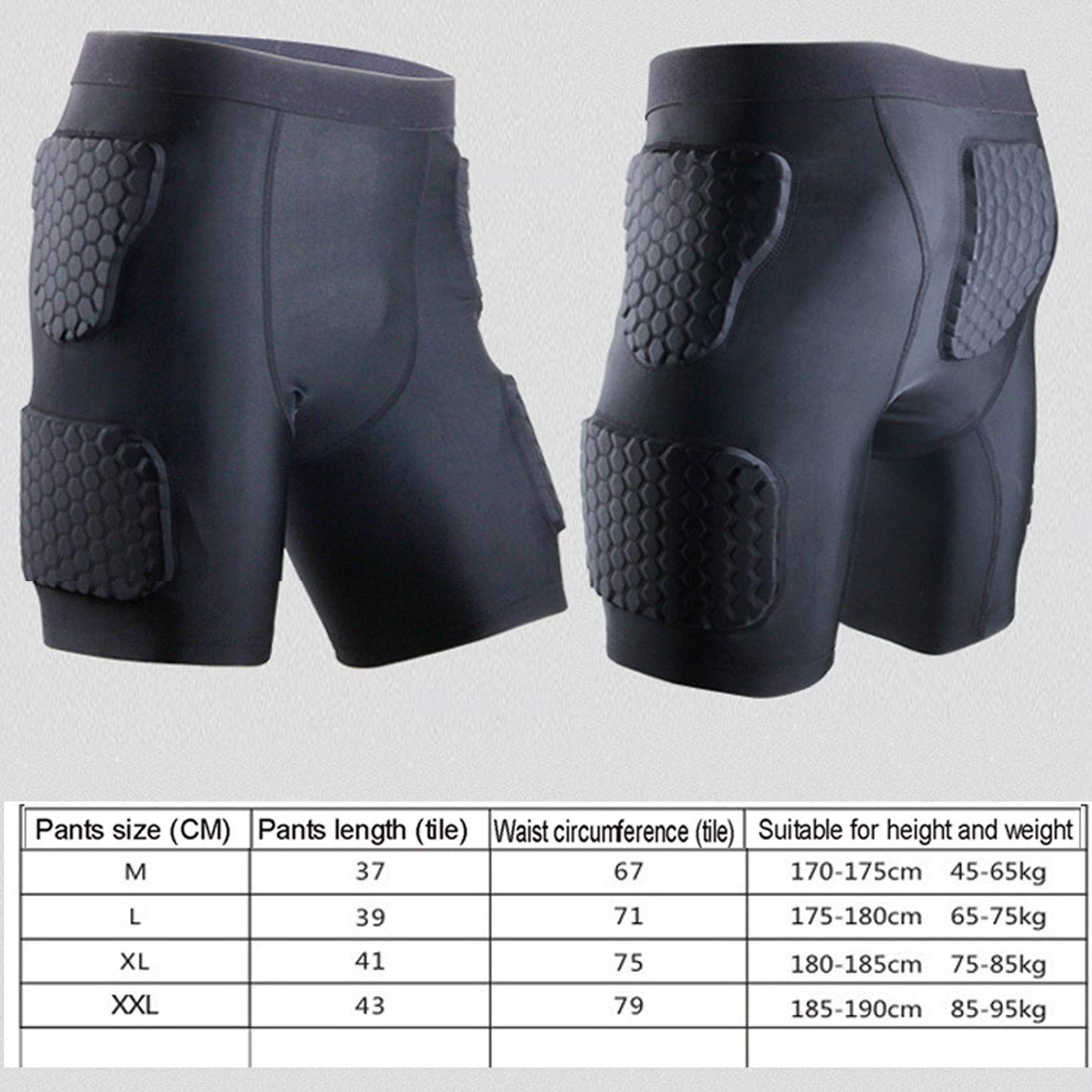 Short De Protection Short Rembourré Aux Hanches Snowboard, Moto Cross-Country Doux, Confortable Et Légèrement Intégré. Équipement De Protection Contre Les Chocs Unisexe (M-2XL)