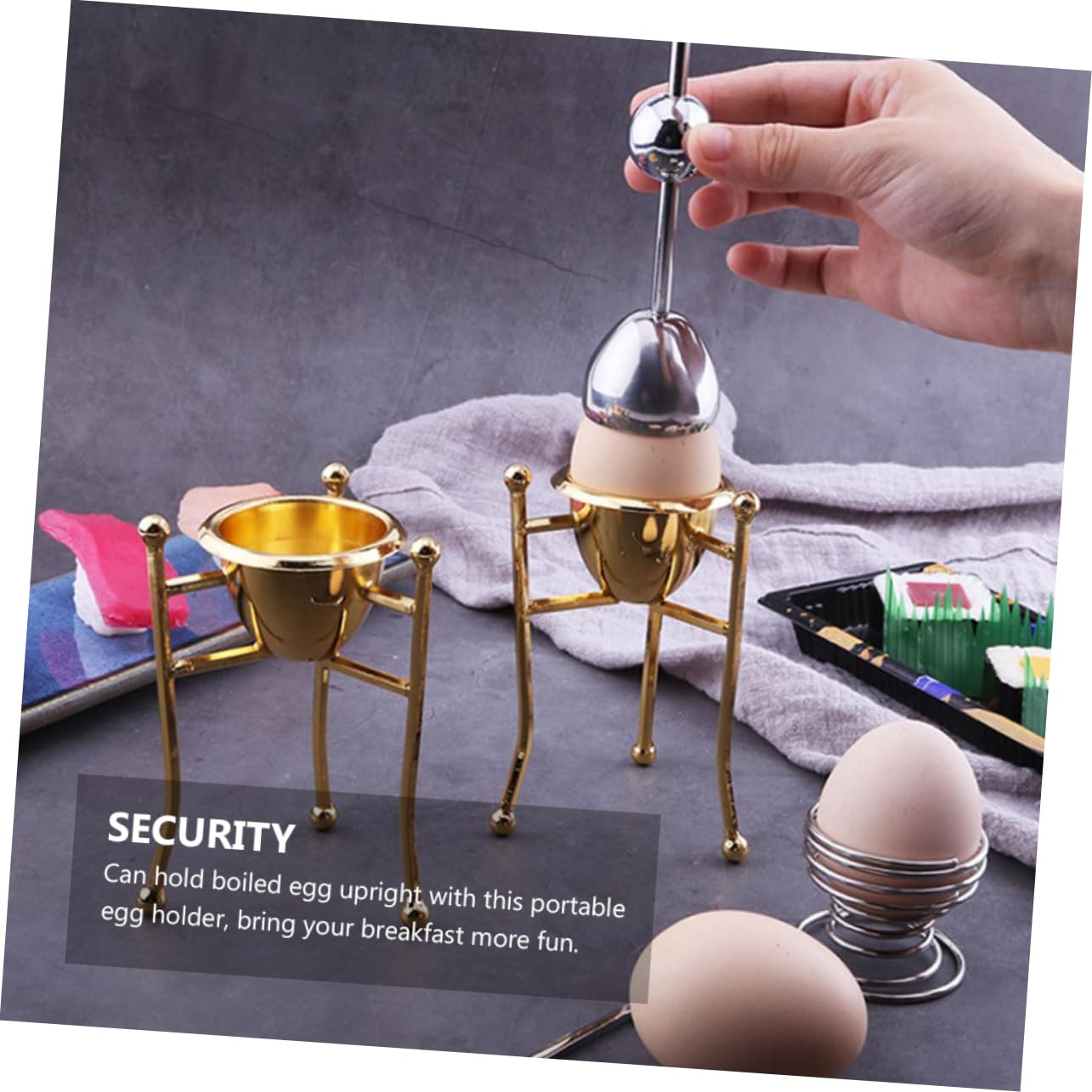 2pièces Support à Œufs Pur Triangle Doré pour Œufs Durs Et Décoration De Pâques Élégant Et Pratique pour Table Et Cuisine