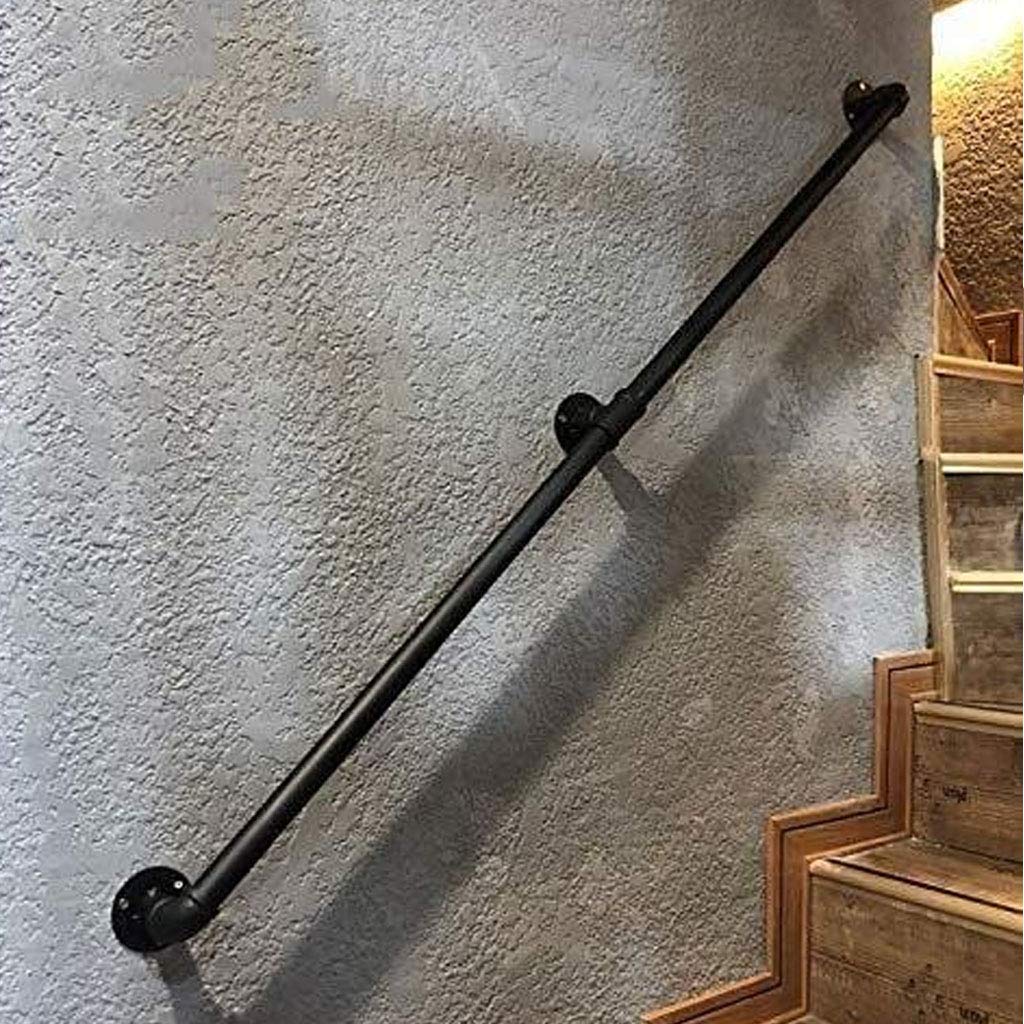 Rampe d'escalier industrielle en fer forgé 3 pieds pour garde-corps intérieur extérieur