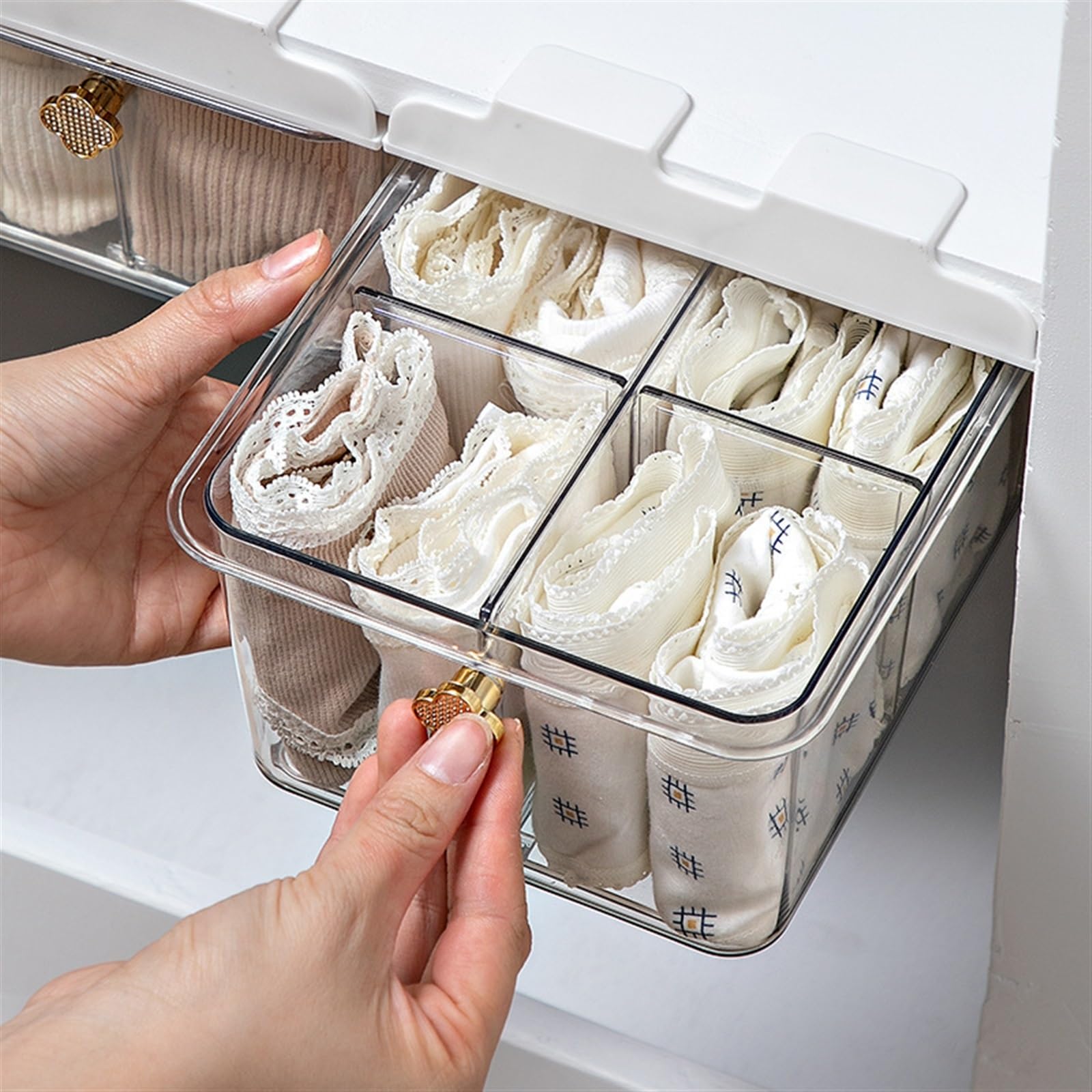 Produktbild von Stilvolle Aufbewahrungsbox Zur Wandmontage Für Unterwäsche Und Socken, Organisieren Sie Ihre Intimkleidung Einfach (grau, 1 Packung