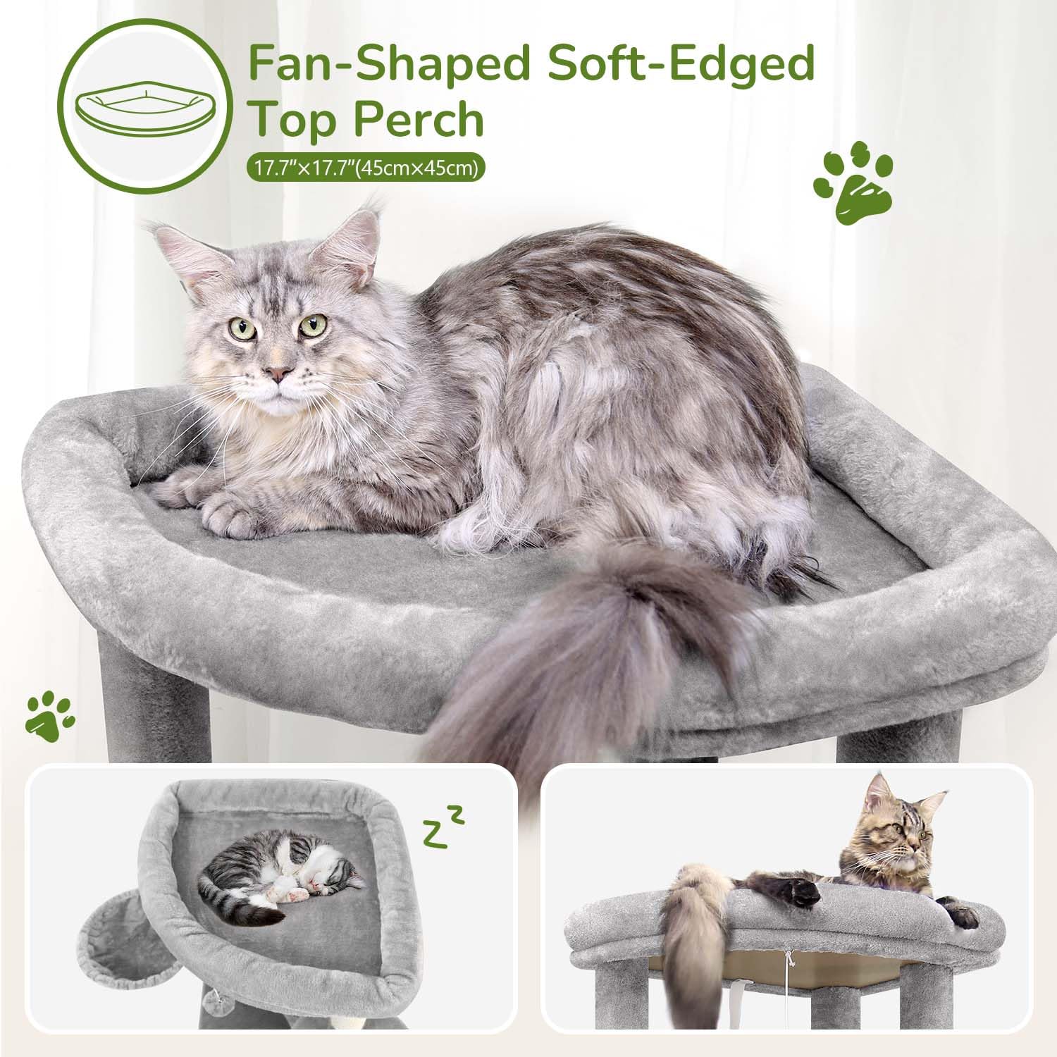 Globlazer kattenboom grote Beige, krabpaal Hoek met grote