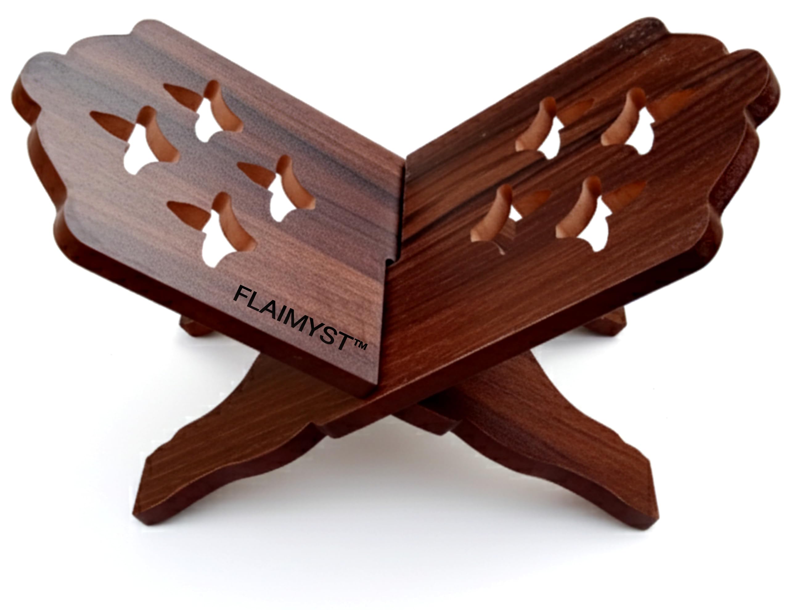 Holy Book Stand Wooden | Holy Book Stand Reading for Rehal, Quran, Bible, Bhagwat, Gita, Ramayana & Guru Granth Sahib, (13 Inche Brown)