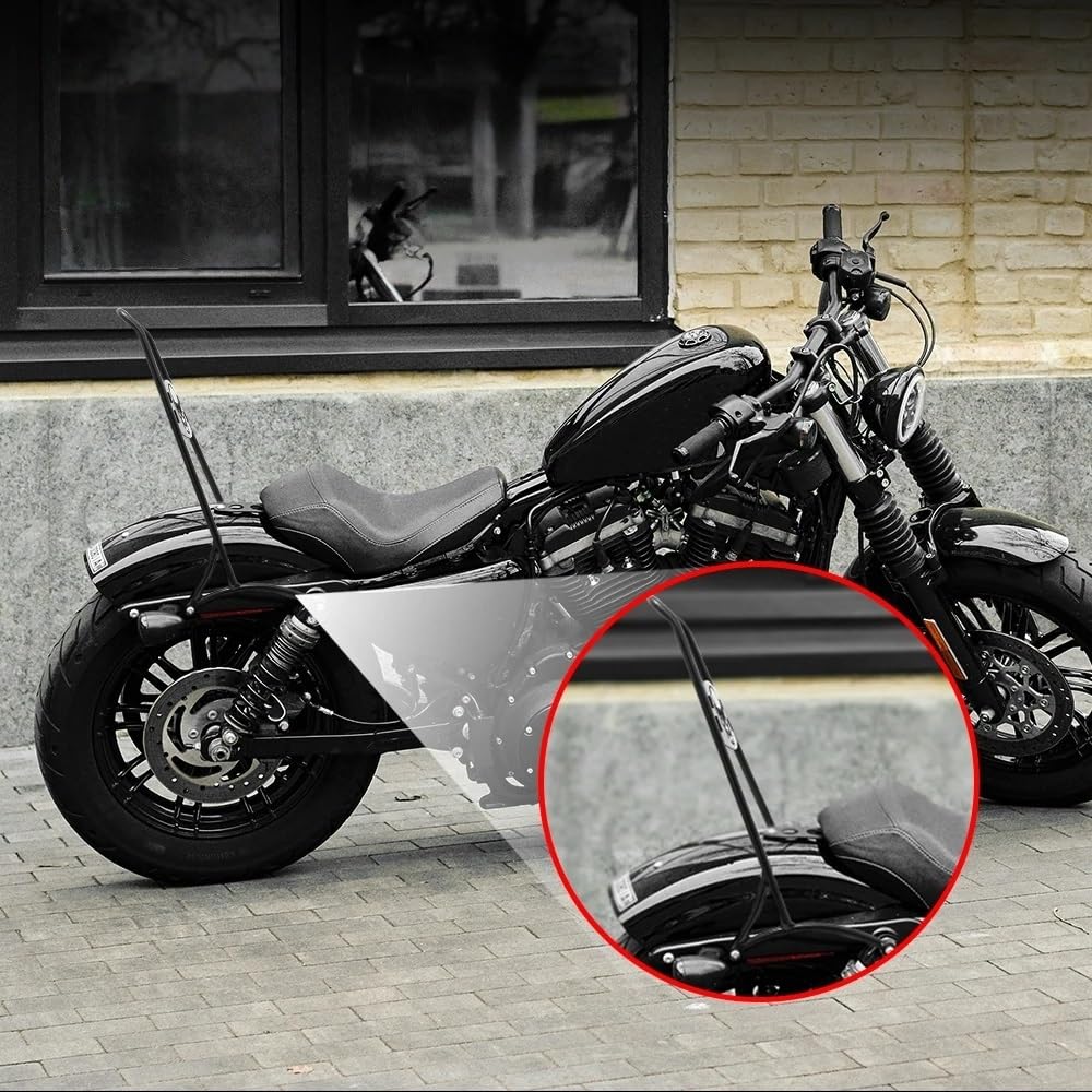 drążek Sissy z bagażnikiem Pasuje do Harley Sportster Iron Low 883 1200 XL Roadster 2004-23 "wysokie oparcie pasażera Sissy Bar(Chrome)