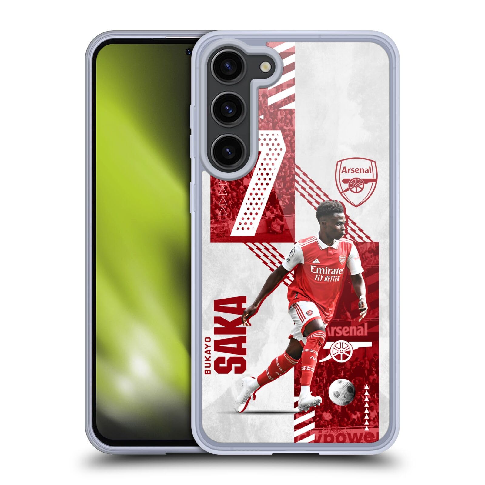 Head Case DesignsOfficially Licensed Arsenal FC Bukayo Saka 2022/23 First Team Soft Gel Case Compatible With Samsung Galaxy S23+ 5G