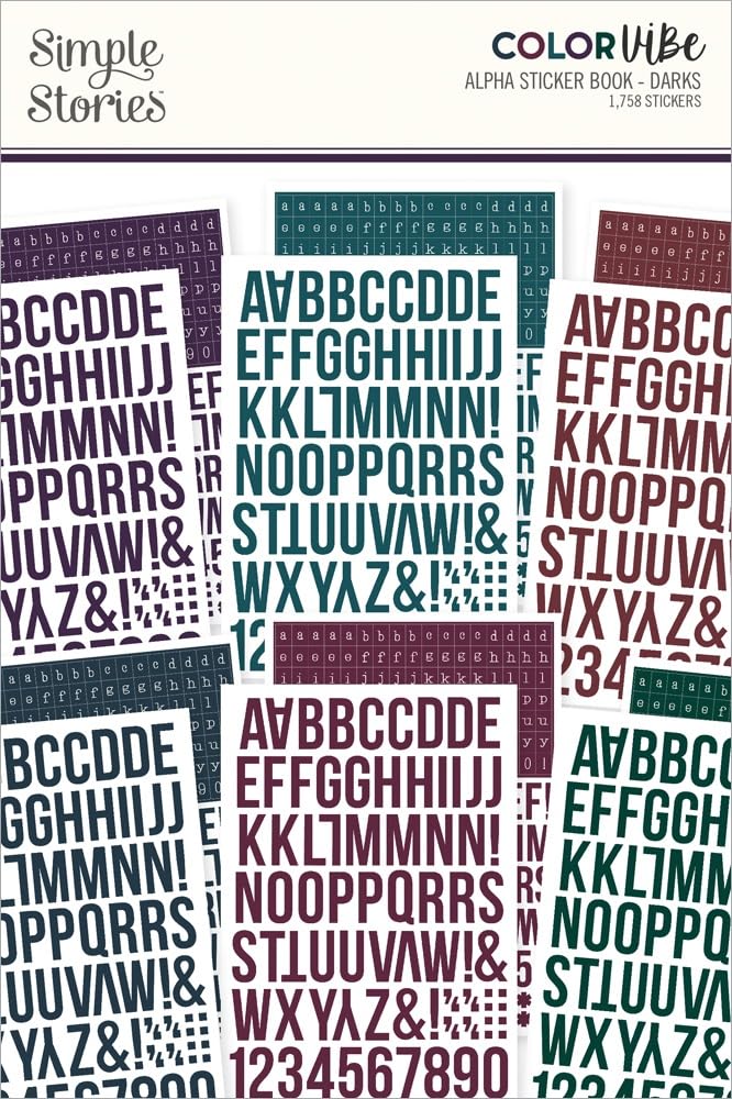Alpha Sticker Book Color Vibe Darks autocollants alphabet loisirs créatifs 1758 pièces