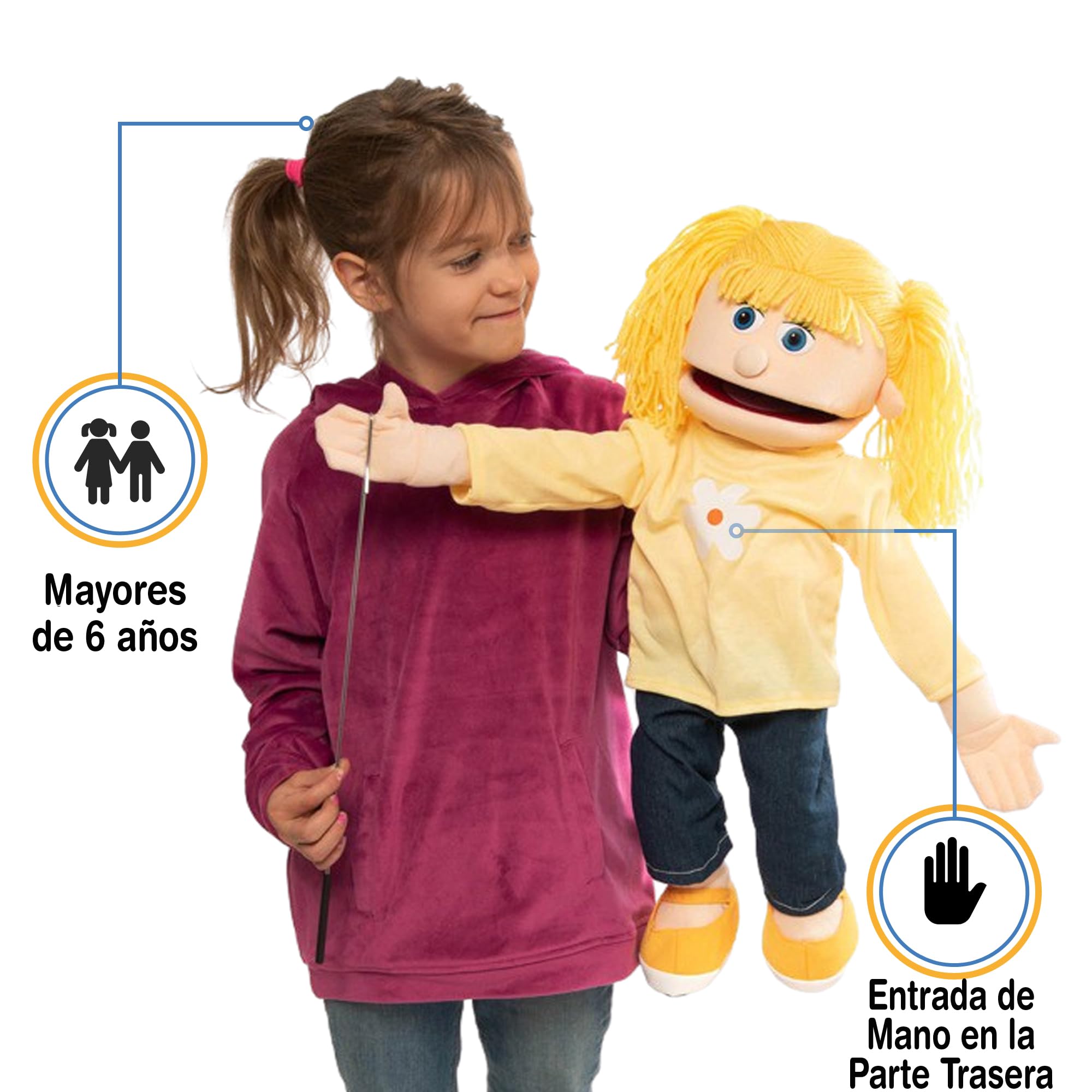 ''Katie'', 25In Full Body Puppet, Peach -Affordable Gift for Your Little One! Item #DSPU-SP2521 by Silly Puppets