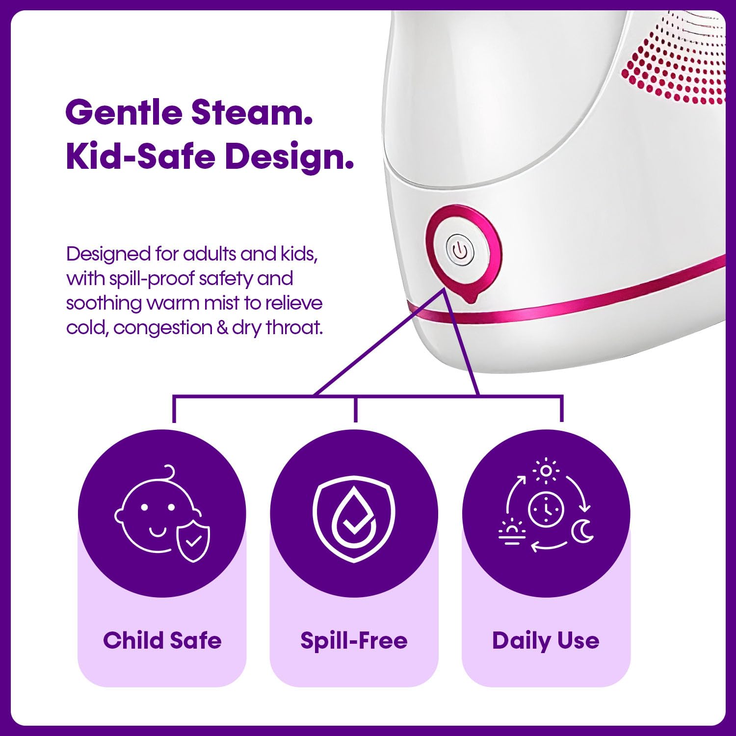 Dealsure Steamer for Face Steam Facial – Nano Cure with UV Sterilization, Nano Ionic Technology, Steamer for Cold and Cough, Inhaler & Vaporizer for Adults & Kids - Image 2 thumbnail