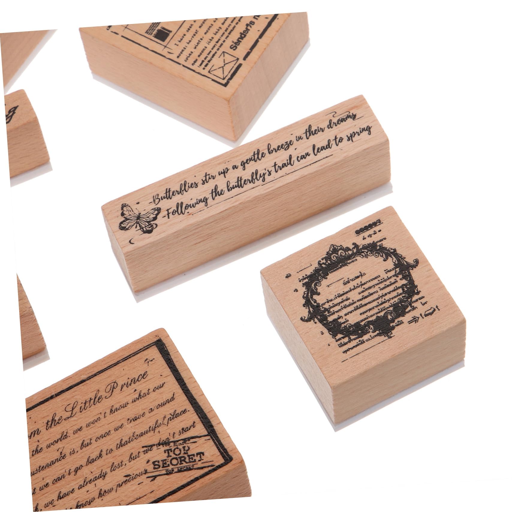 OSALADI 5 Sätze Stempelset Aus Holz Sammelalbum Liefert Junk-journal Journaling-zubehör Stempeln Scrapbook-tool Drucken Retro-holzstempel Stempel Für Handwerk Kreativer Stempel 8 Stück * 5