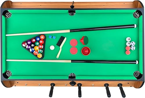 Miniatura 6 de KICK Triplex 55 Varillas telescópicas 3 en 1 giratoria multijuego mesa  Juego de mesa de juego combinado  Billar, Air Hockey y futbolín para el