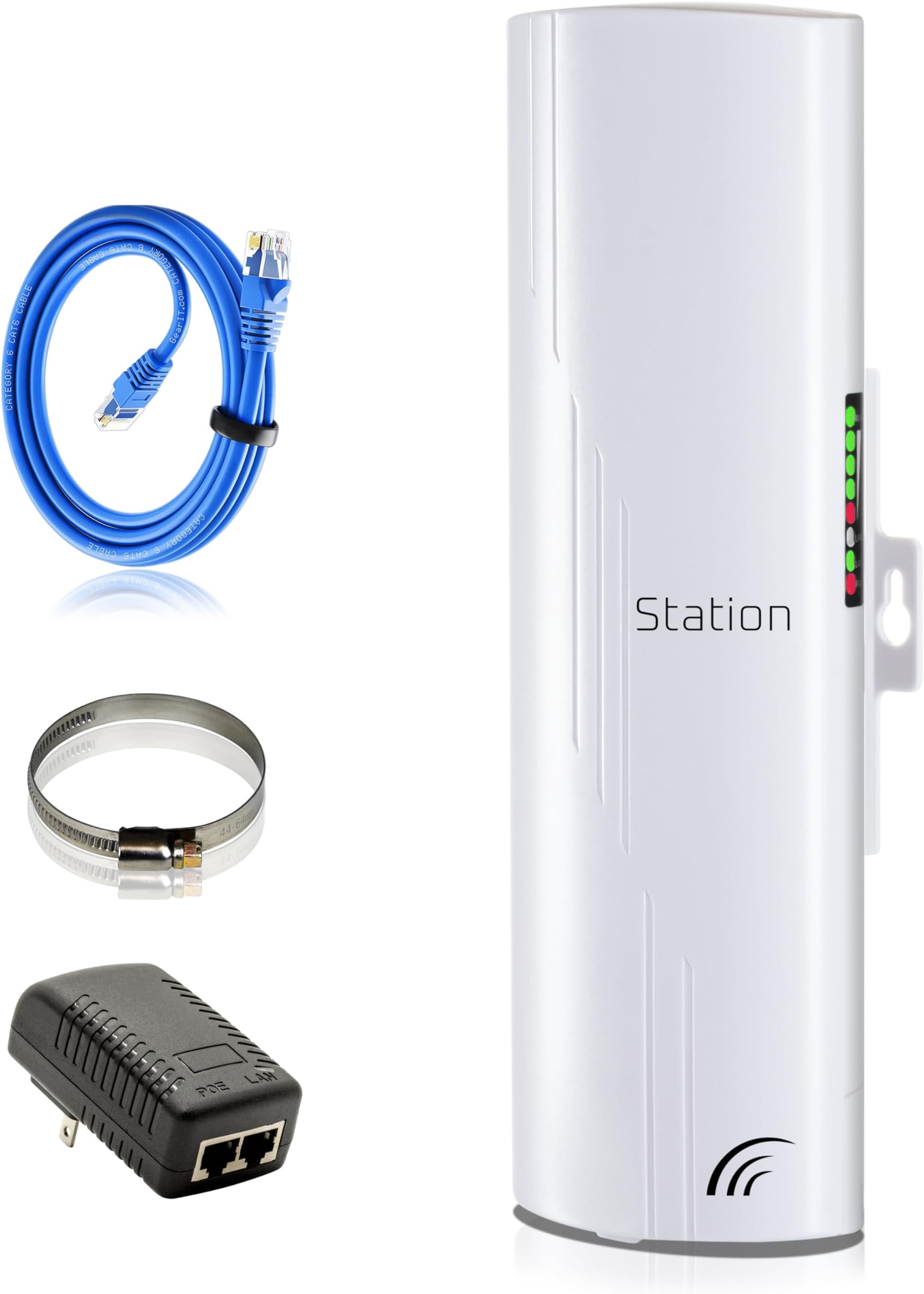 Wireless Bridge Point to Point Outdoor WiFi, Wireless Network Expansion Kit, Long Range High Speed 5G | 2 Units Bridge Kit Complete Pre-Configured - P2P Long Range (Slave) (3KM Slave Station)