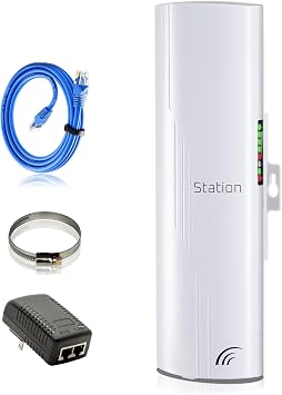 Wireless Bridge Point to Point Outdoor WiFi, Wireless Network Expansion Kit, Long Range High Speed 5G | 2 Units Bridge Kit Complete Pre-Configured - P2P Long Range Slave 3KM Slave Station