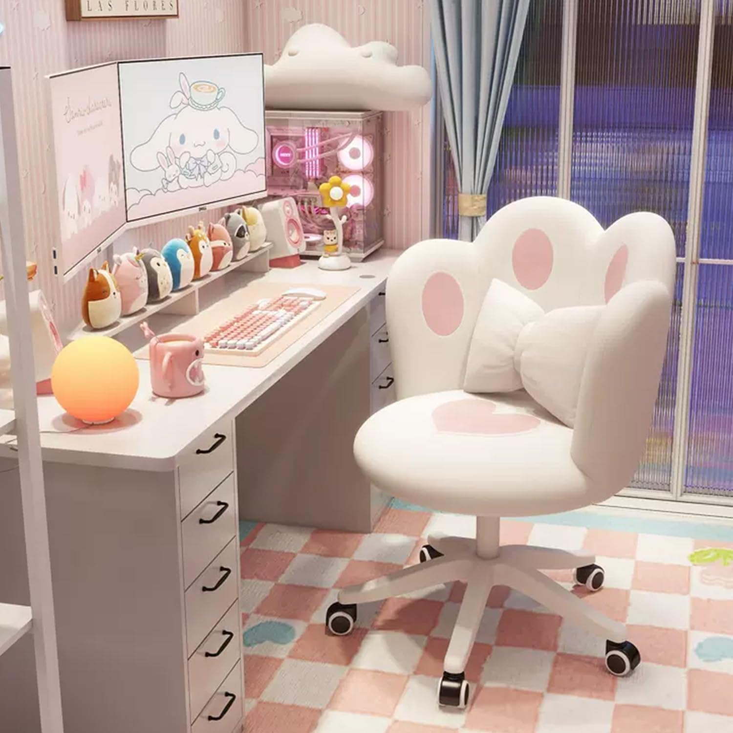 Amazon.co.jp: ELLEO デスクチェア 可愛い 猫 パソコン 学習 化粧椅子