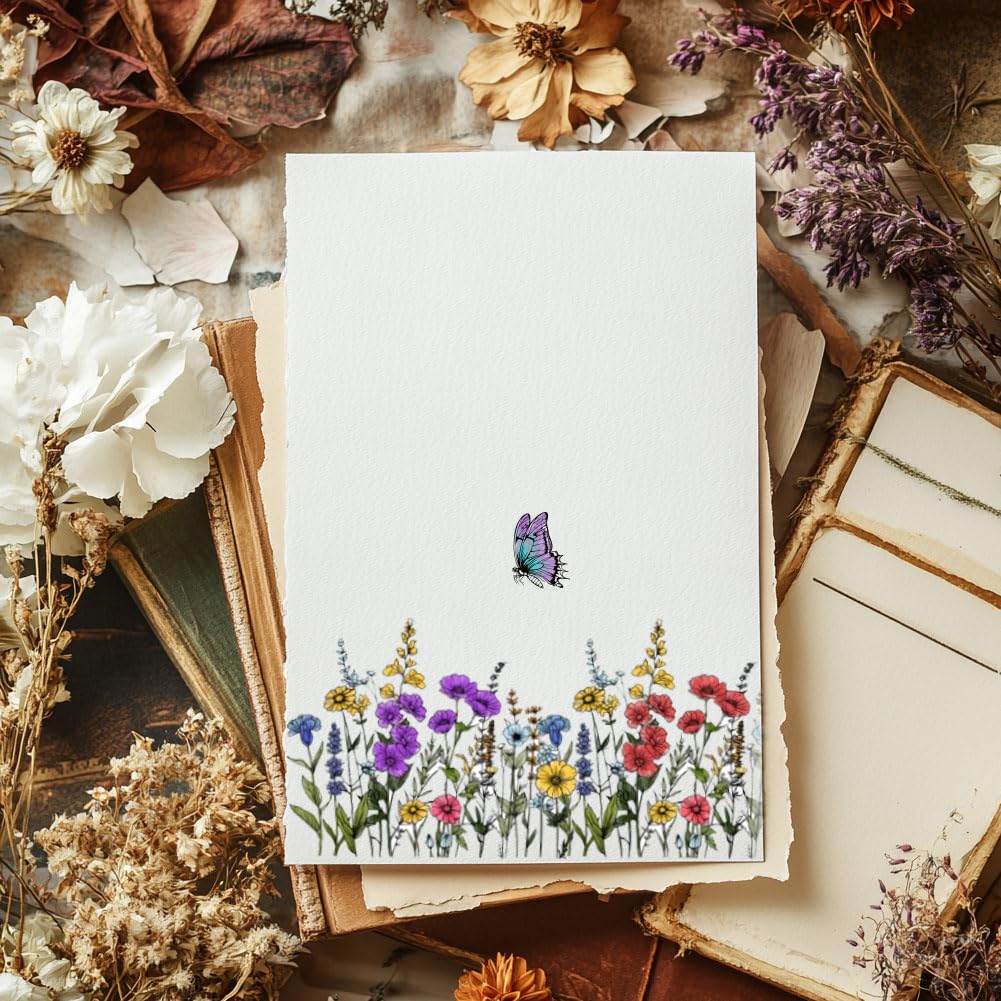 Wildflowers Cling Rubber Stamp 18x22cm – Butterfly & Dragonfly EVA Stamp For Card Making & Scrapbooking