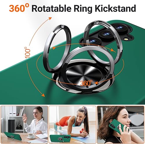 Miniatura 4 de JAME Funda para Samsung Galaxy A54 5G, Samsung A54 5G con protector de pantalla, funda delgada y suave para A54 5G con soporte de anillo, funda de