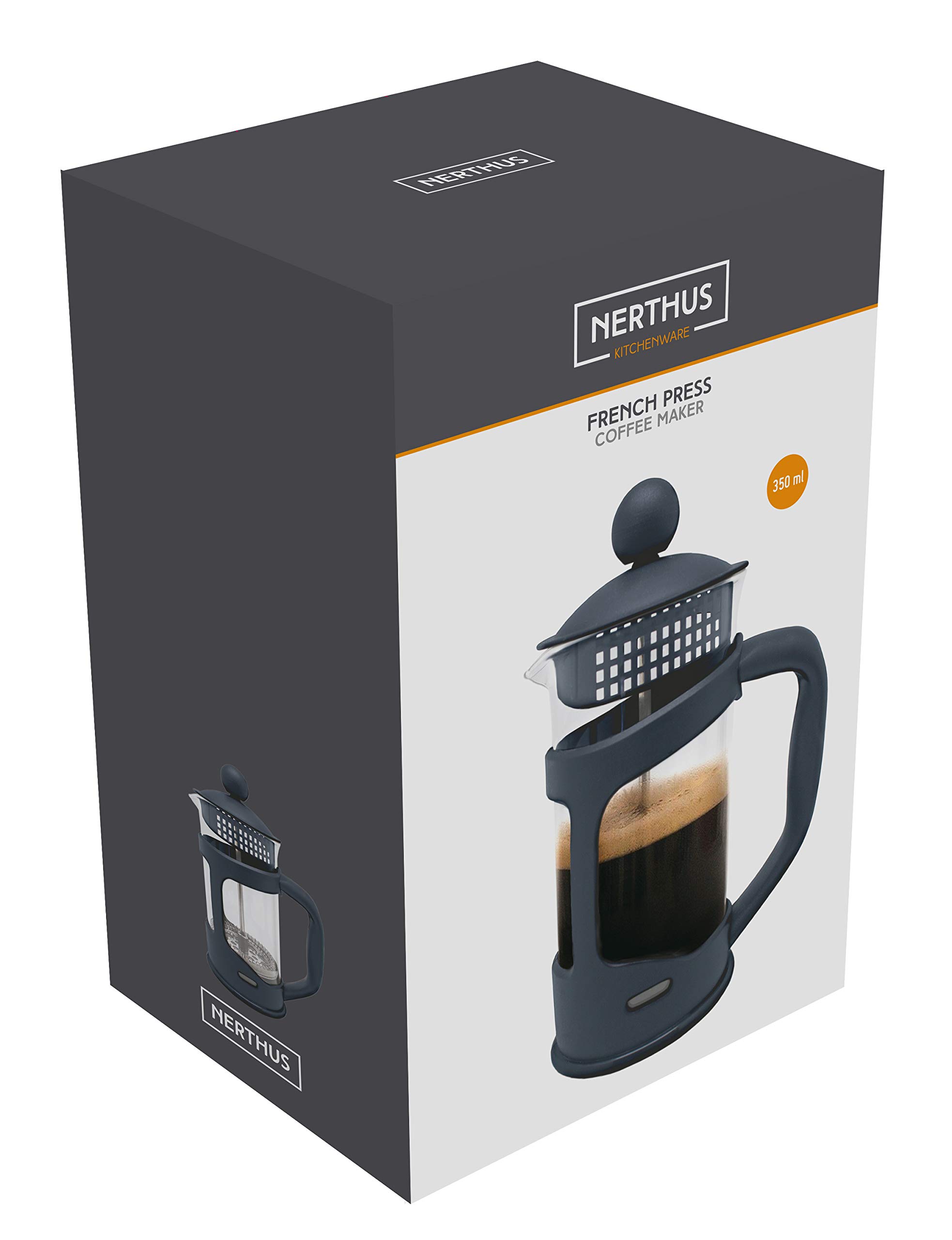 Nerthus FIH 791 french press 350 ml niebieski idealny do kawy i codziennego śniadania