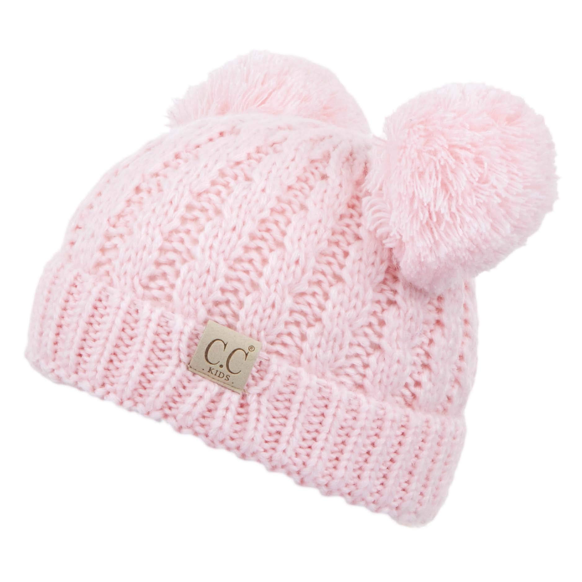 C.C Exclusives Children Kid Double Pompom Knitted Beanie for Kids Ages 2-5 (KID-23)(KID-24)(KIDS-2055)