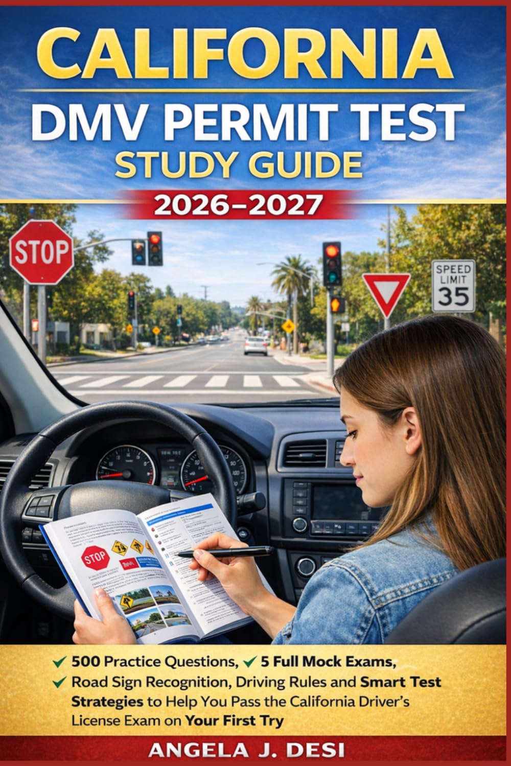 CALIFORNIA DMV PERMIT TEST STUDY GUIDE 2026-2027: 500 Practice Questions, 5 Full Mock Exams, Road Sign Recognition, Driving Rules and Smart Test ... Driver’s License Exam on Your First Try