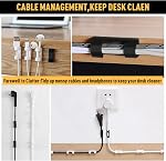 Clips de câble avec forte auto-adhésif, XIAOXI Gestion des câbles TV PC Porte-fils Ties Sticky Tidy et Organizer Cord et fil - 40 Pcs (clause)