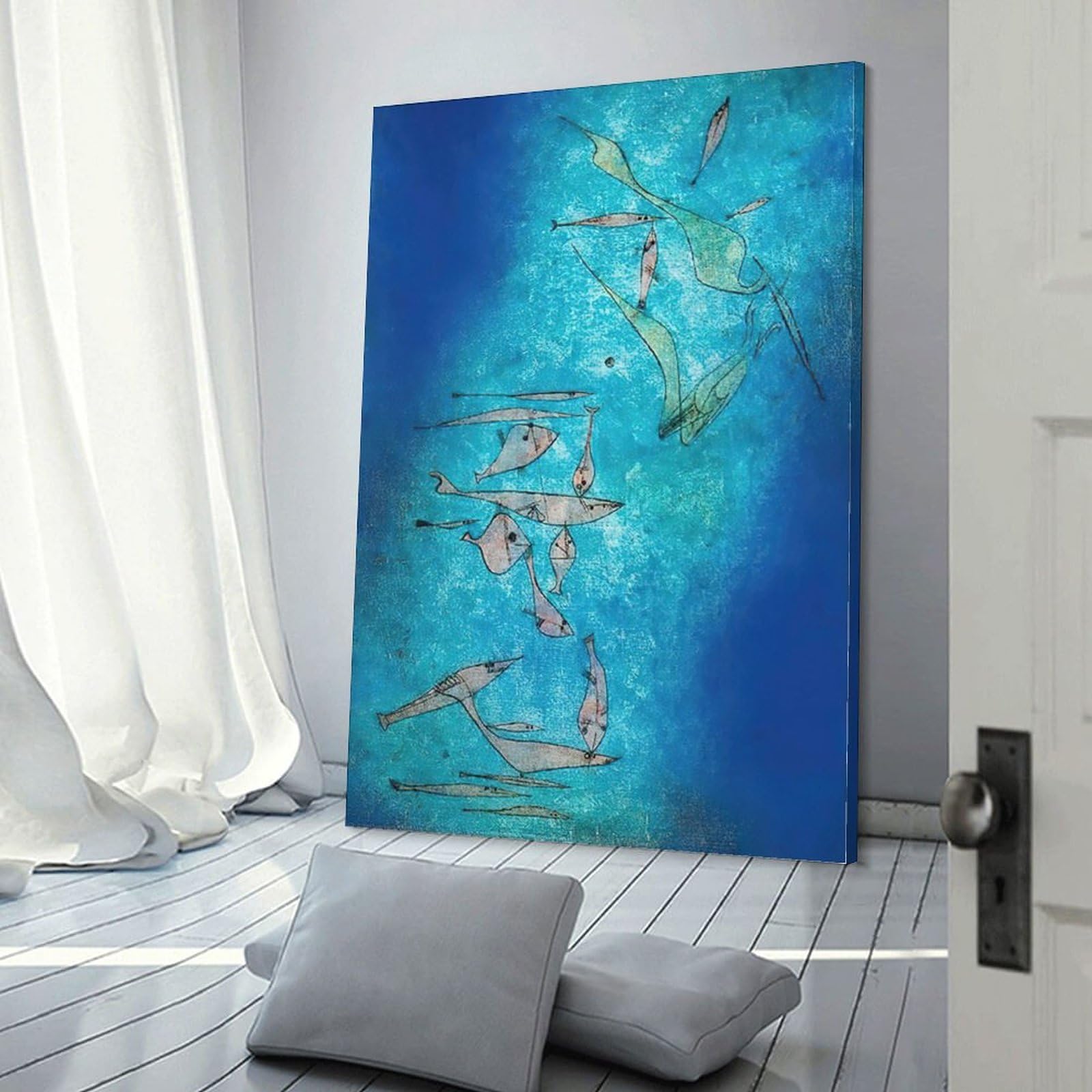 Amazon.co.jp: 魚の画像-パウル・クレー キャンバスの壁の芸術の
