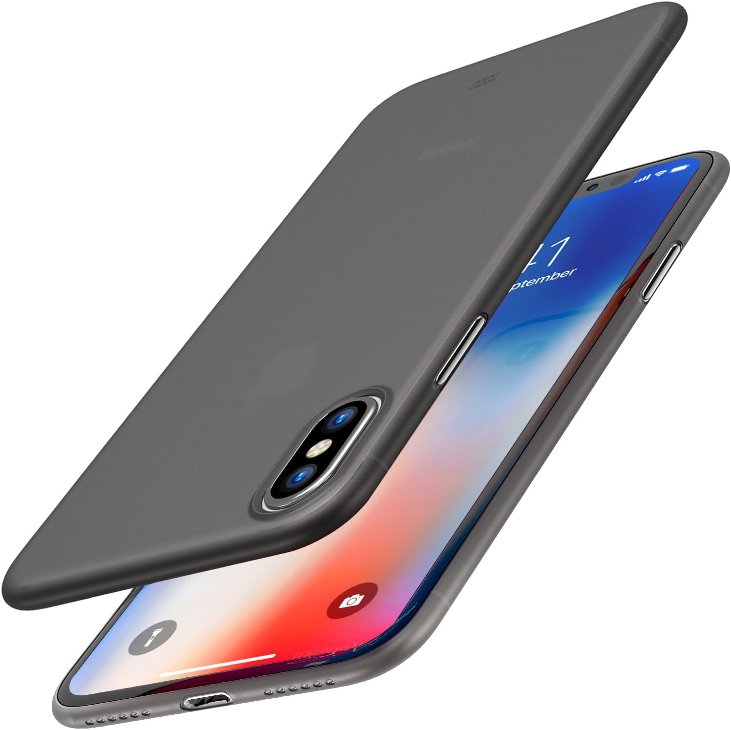 TOZO for iPhone X Case PP 0.35mm World's est Protect Hard Case Semi Transparent Light Weight Matte Black