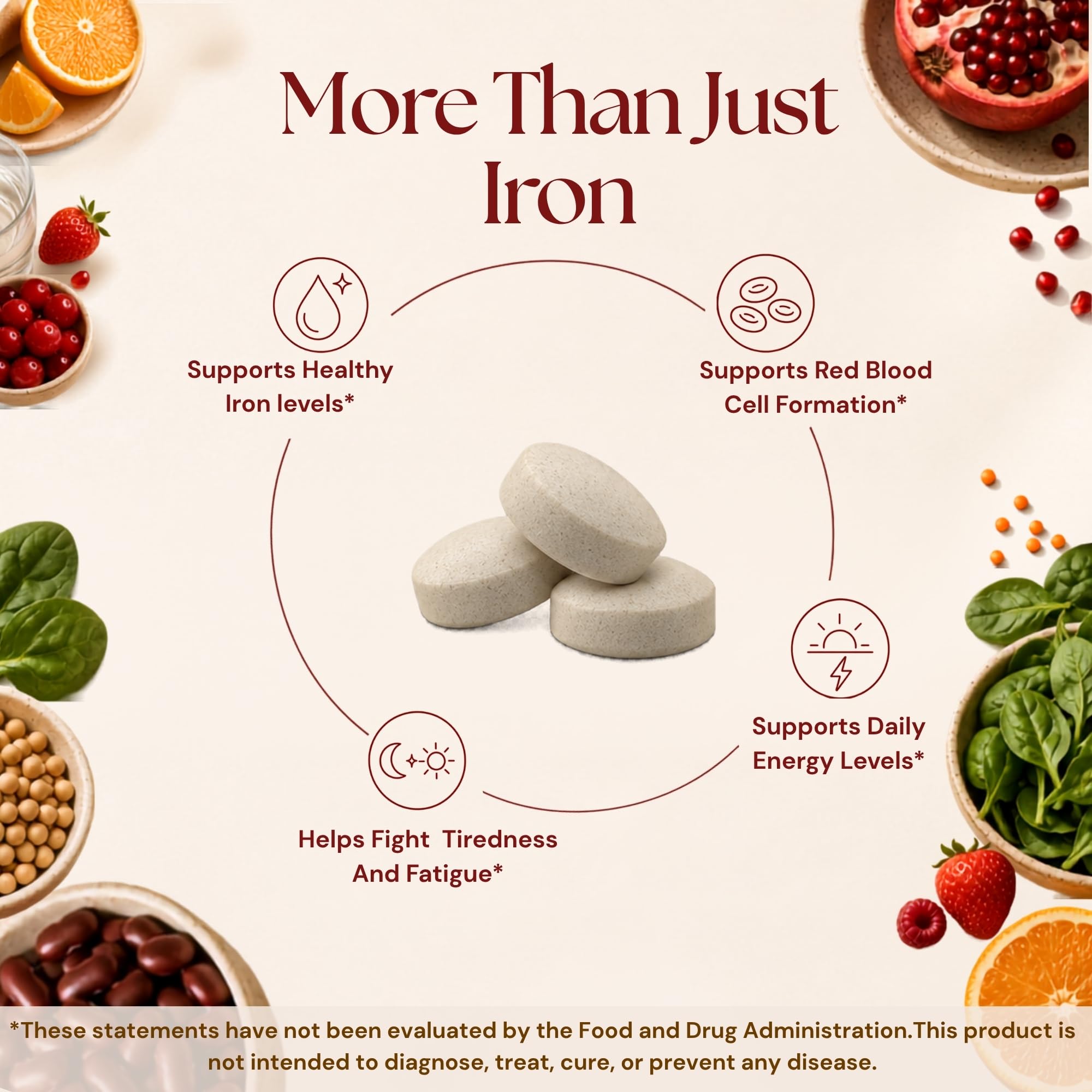 Vitamatic Ferrous Sulfate 325 mg with Vitamin C 100 mg (65 mg Elemental Iron) Coated Tablets – High Potency Iron Supplement – No Artificial Colors – Made in USA — Amazon image 4