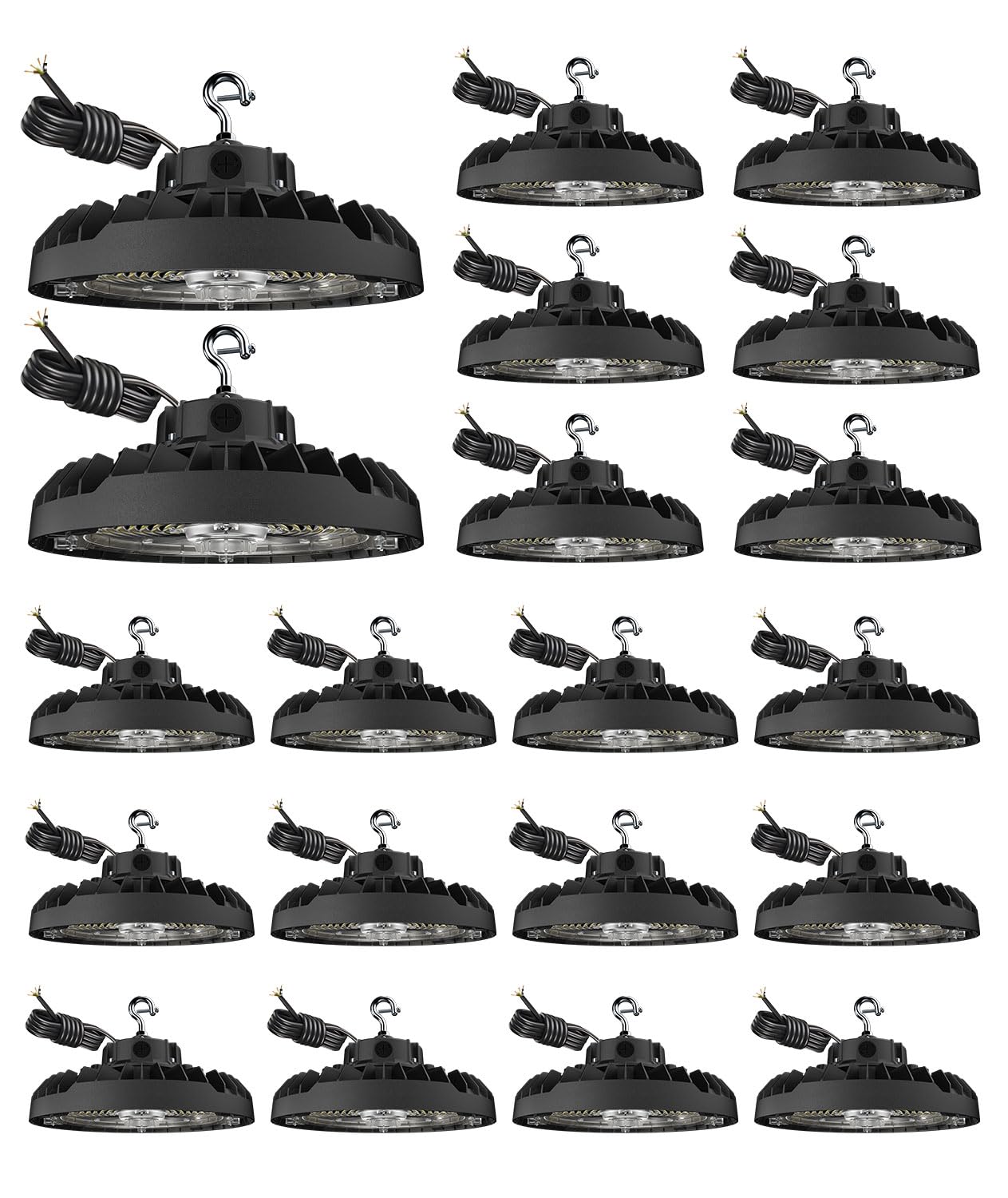 JCE UFO LED High Bay Shop Lights 240W 34 800lm LED Garage Lights Wattage Tunable CCT Selectable for