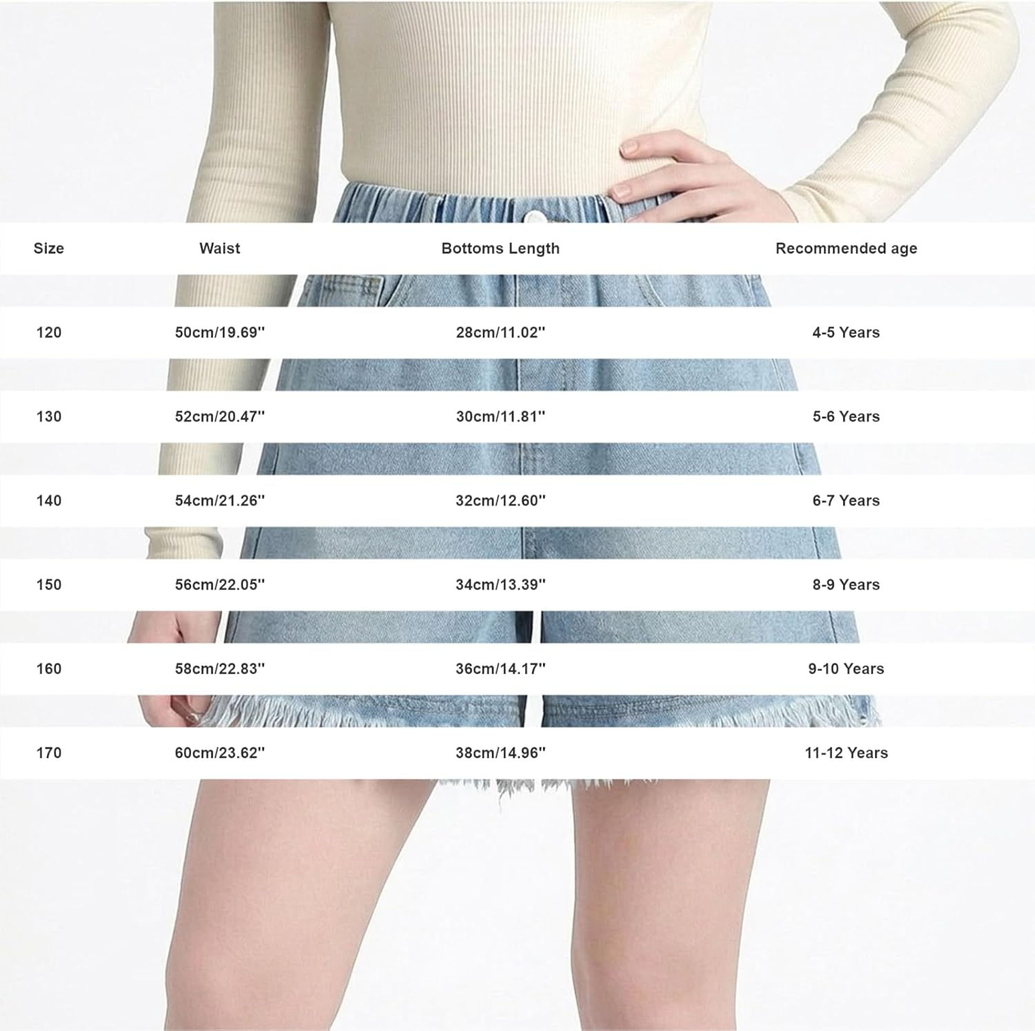 Girls' Fringed Denim Shorts Stretch Mid-Rise Cut-Off Jean Shorts Cute Y2k Baggy Wide Leg Streetwear Washed Bermuda Denim Jort