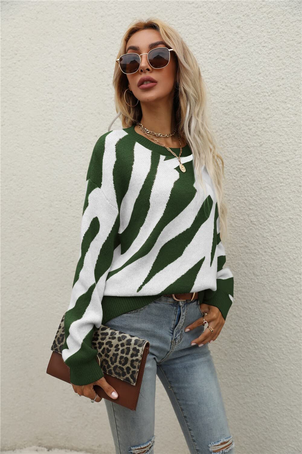 Sweter damski sweter damski sweter dzianinowy sweter damski modny sweter długi rękaw top jesień zima modny sweter dzianinowy ciepły sweter oversize