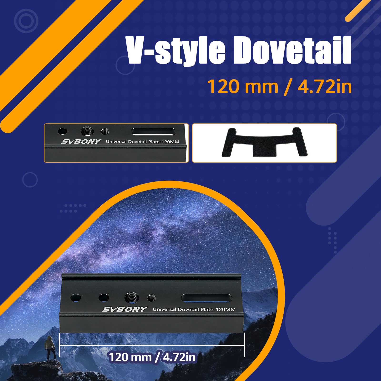 Svbony 4.72" Telescopio con Piastra di Montaggio a Coda di Rondine da 120 mm per Treppiede Equatoriale OTA