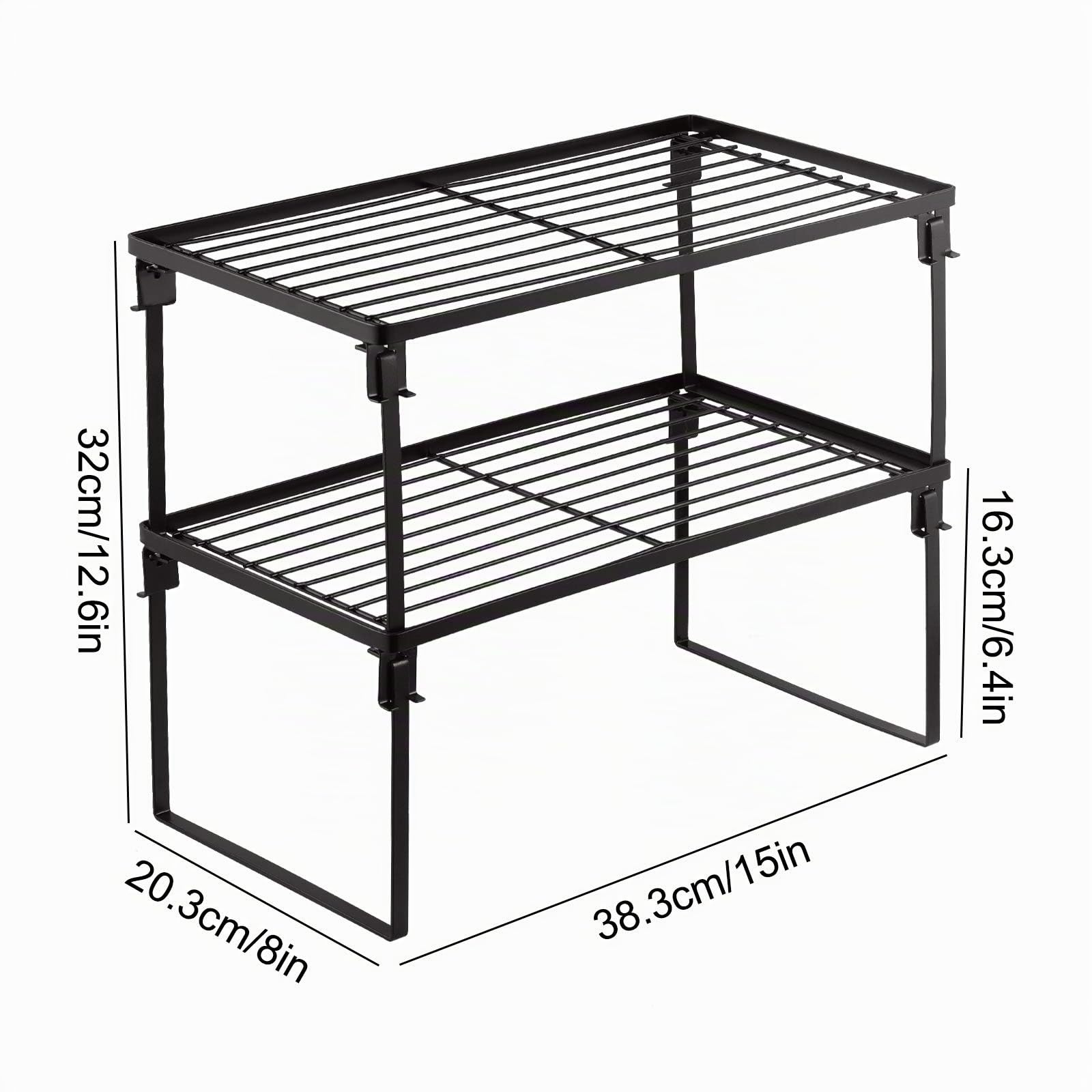 [2 unidades] Estante apilable de almacenamiento de cocina estante de almacenamiento para especias organizador de almacenamiento estantes de cocina mostrador de cocina y estante organizador de gabinete