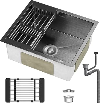 Kitchen Sink 50x43cm, Stainless Steel Single Bowl Campervan Caravan Sink