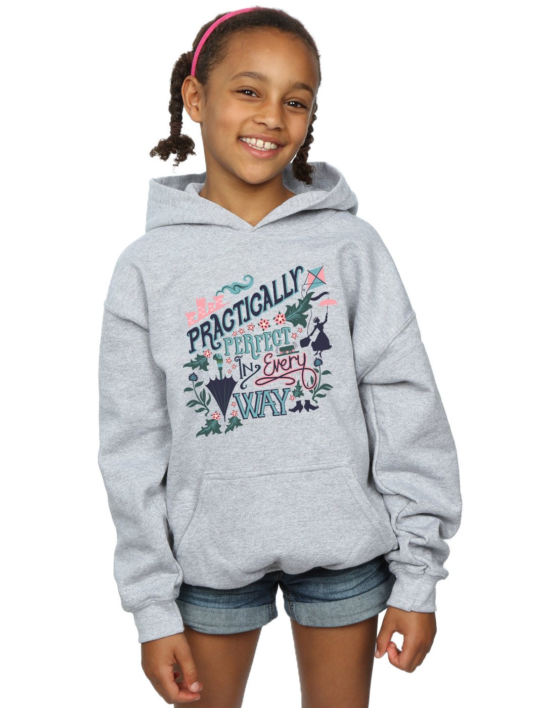 Disney Girls Mary Poppins Practically Hoodie Sport Grey 9-11 Years