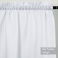 Vista 74 de NANAN Tier Curtains for Kitchen 24 Inch, Waffle Weave Textured Tailored Short Curtains for Bathroom Waterproof Window Covering Kitchen Cafe Curtains