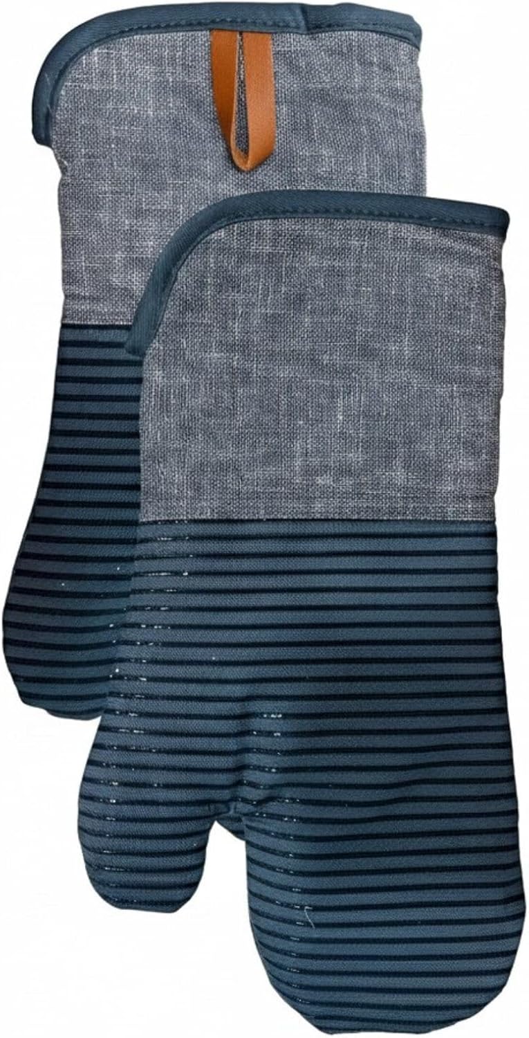 NAZANIN Kitchen Mitts Set of 2 – Extra Long Kitchen Mitts with Quilted Cotton Lining – Non-Slip Flexible Grip for Baking, Grilling, and Cooking – Heavy Duty Kitchen Oven Mitts