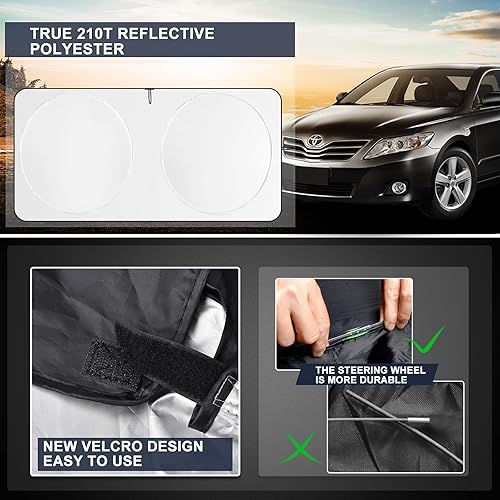 Miniatura 4 de INSAUTO Parasol para parabrisas de ajuste personalizado para Toyota Camry 2018-2023  Parasol para cubierta de ventana delantera  Protector térmico