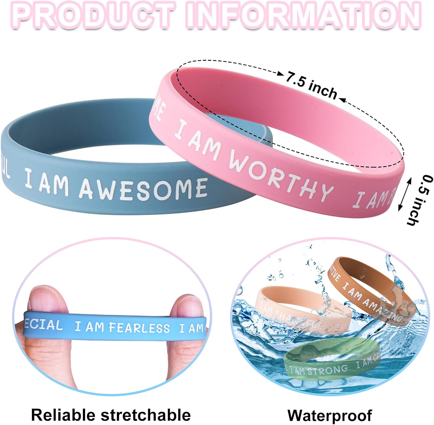 60 Pieces Students Inspirational Wristbands Rubber Bracelets Fun Motivational Wristbands for Kids Students Back to School Gifts - Image 5