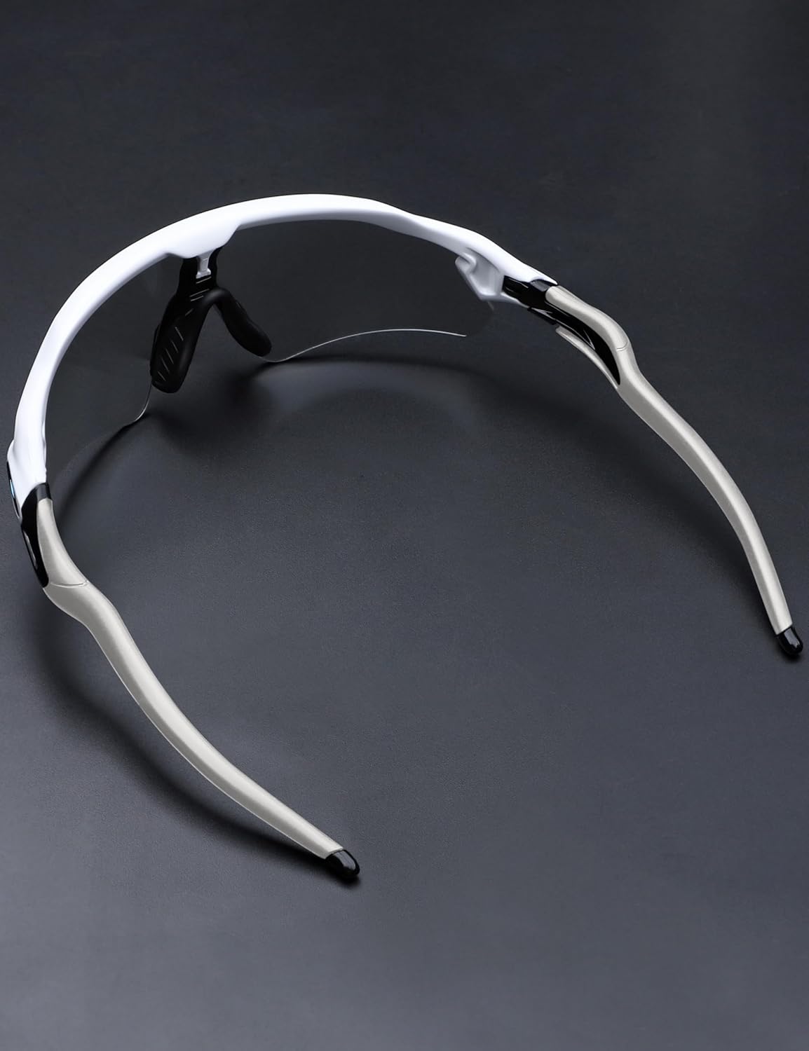 2 Pairs Replacement Temples Arms Legs Compatible with Oakley Radar EV Path/Pitch/Advancer Sunglasses-Black - Black&White