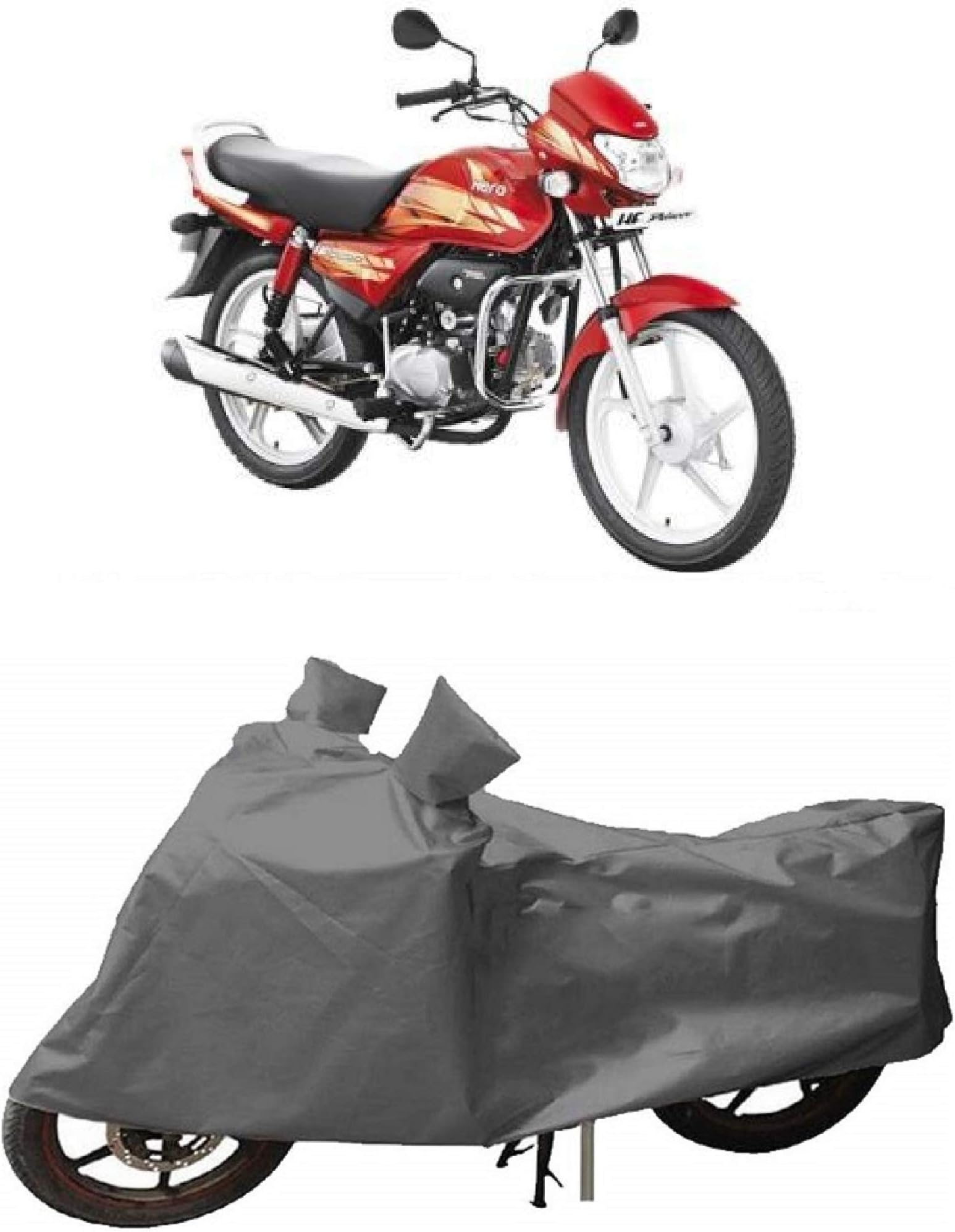GANPRA Presents Water Resistant & All Weather Protection Bike Cover Compatible with Hero HF Deluxe (Grey Color)